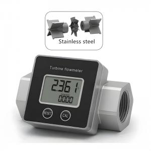 Water Electronic Flow Meter Digital Turbine Flow Meter Stainless Steel 2 Inch DEF use